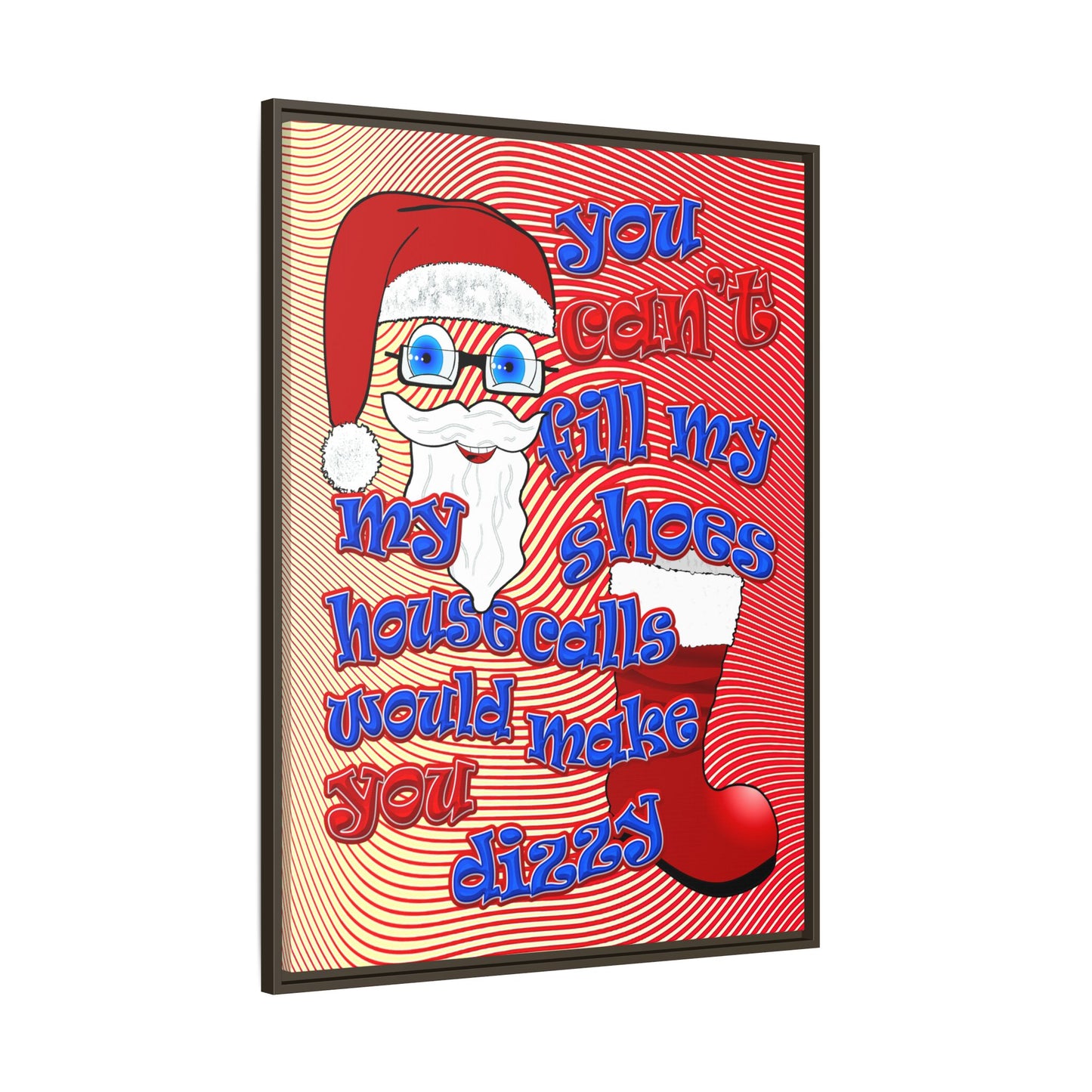 santa's shoes - framed canvas art (yellow-orange wave)