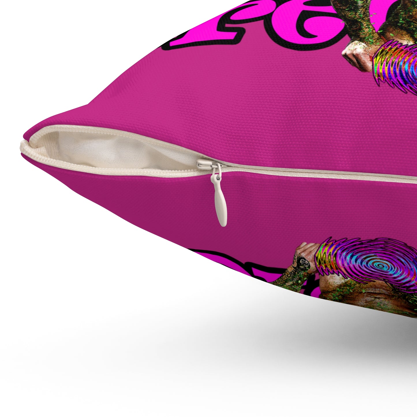 hoes b4 bros - Spun Polyester Square Pillow - (pink)
