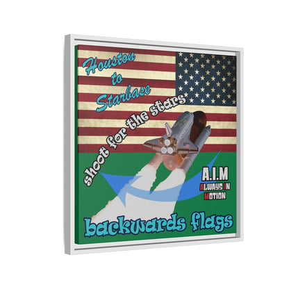 shoot for the stars - framed canvas art (dark green)