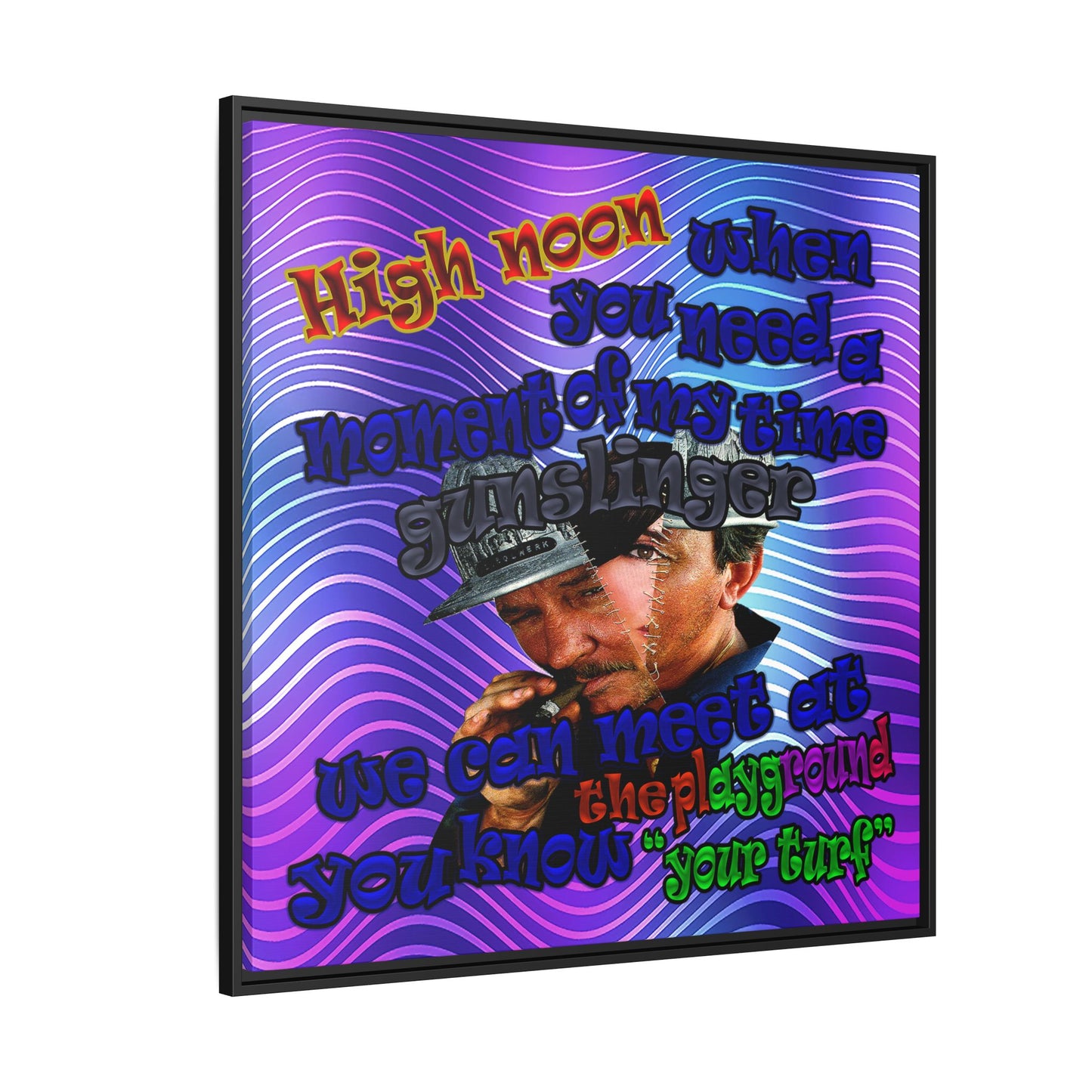 high noon - framed canvas art (purple wave)