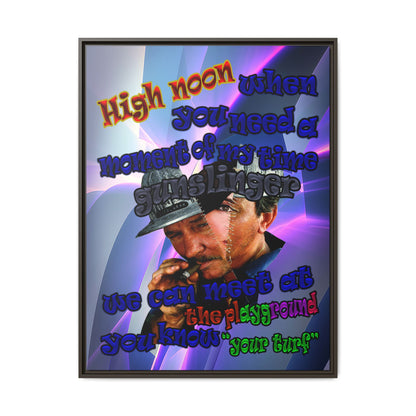 high noon - framed canvas art (grey-pink wave)