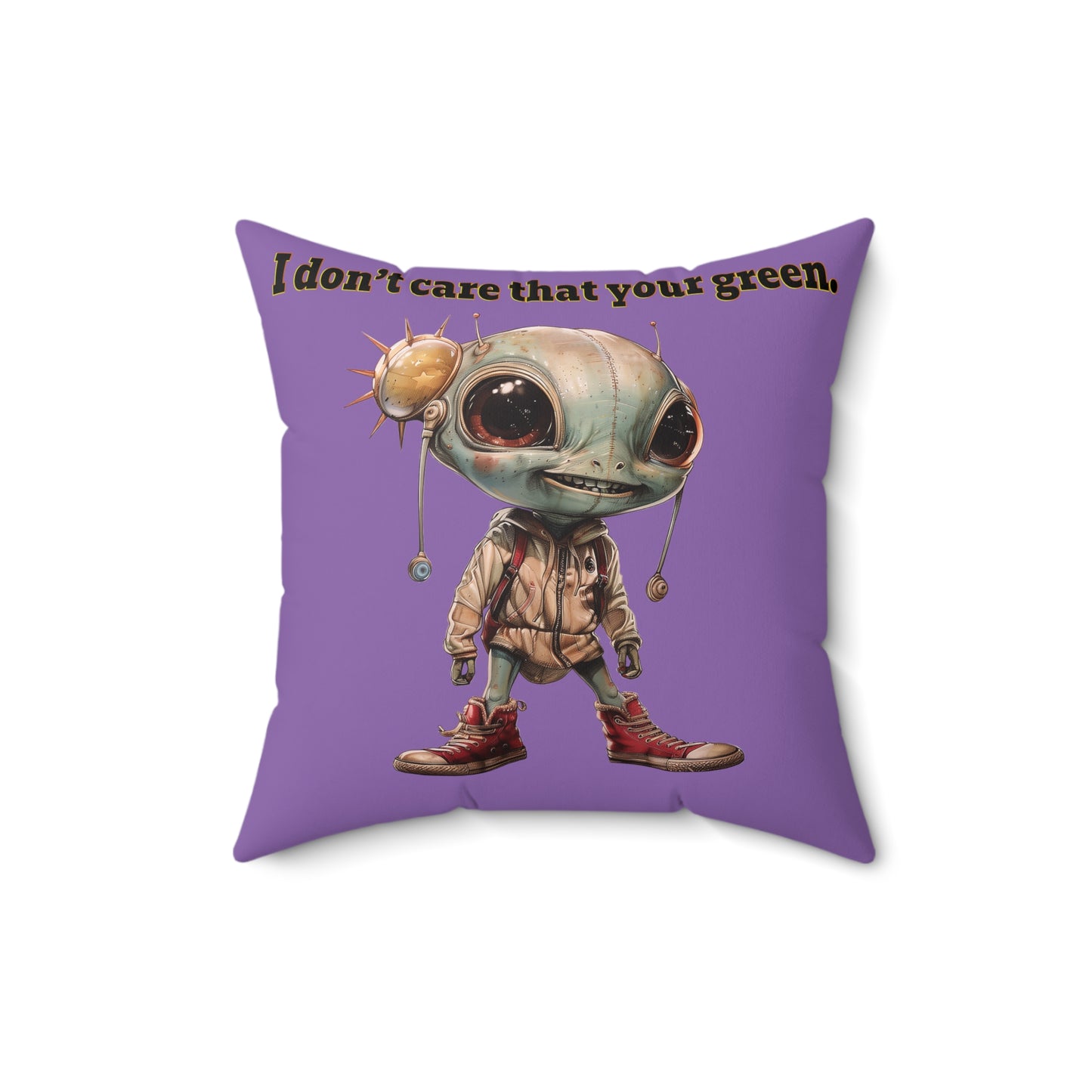 I don't care that your grey - Faux Suede Square Pillow - (light purple)
