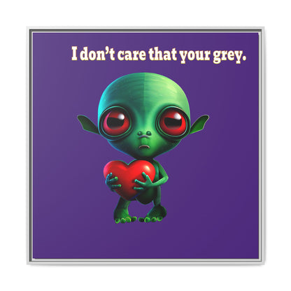 I don't care that your grey - framed canvas art (purple)