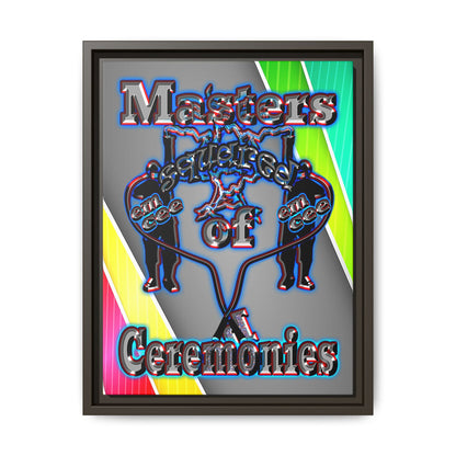 em cee squared - framed canvas art (rainbow split)