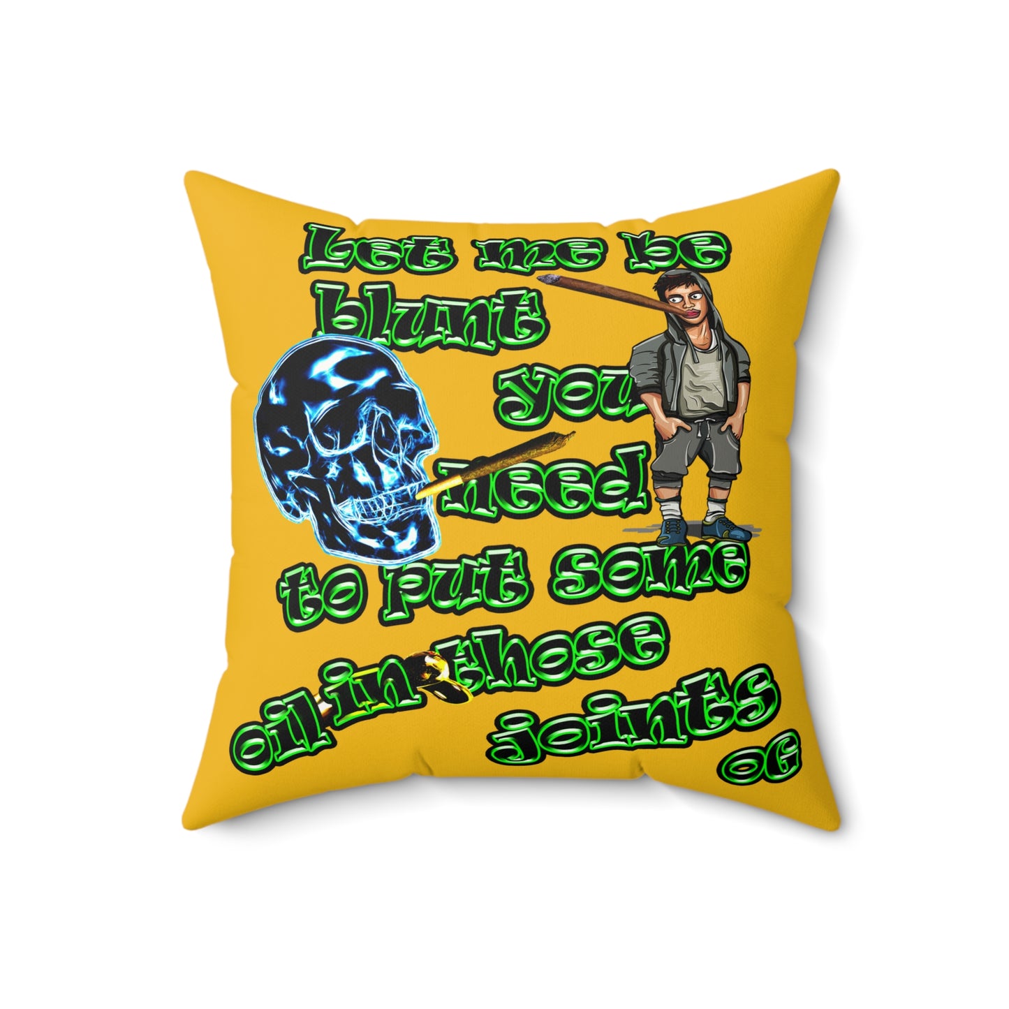 og - Faux Suede Square Pillow - (yellow)