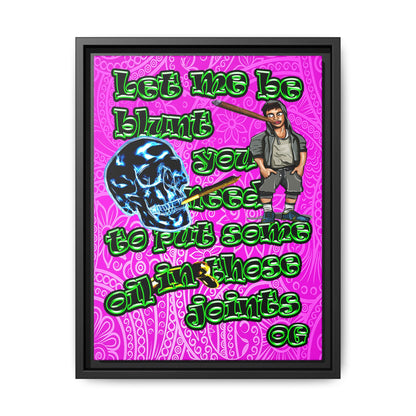 og - framed canvas art (pink swirl)