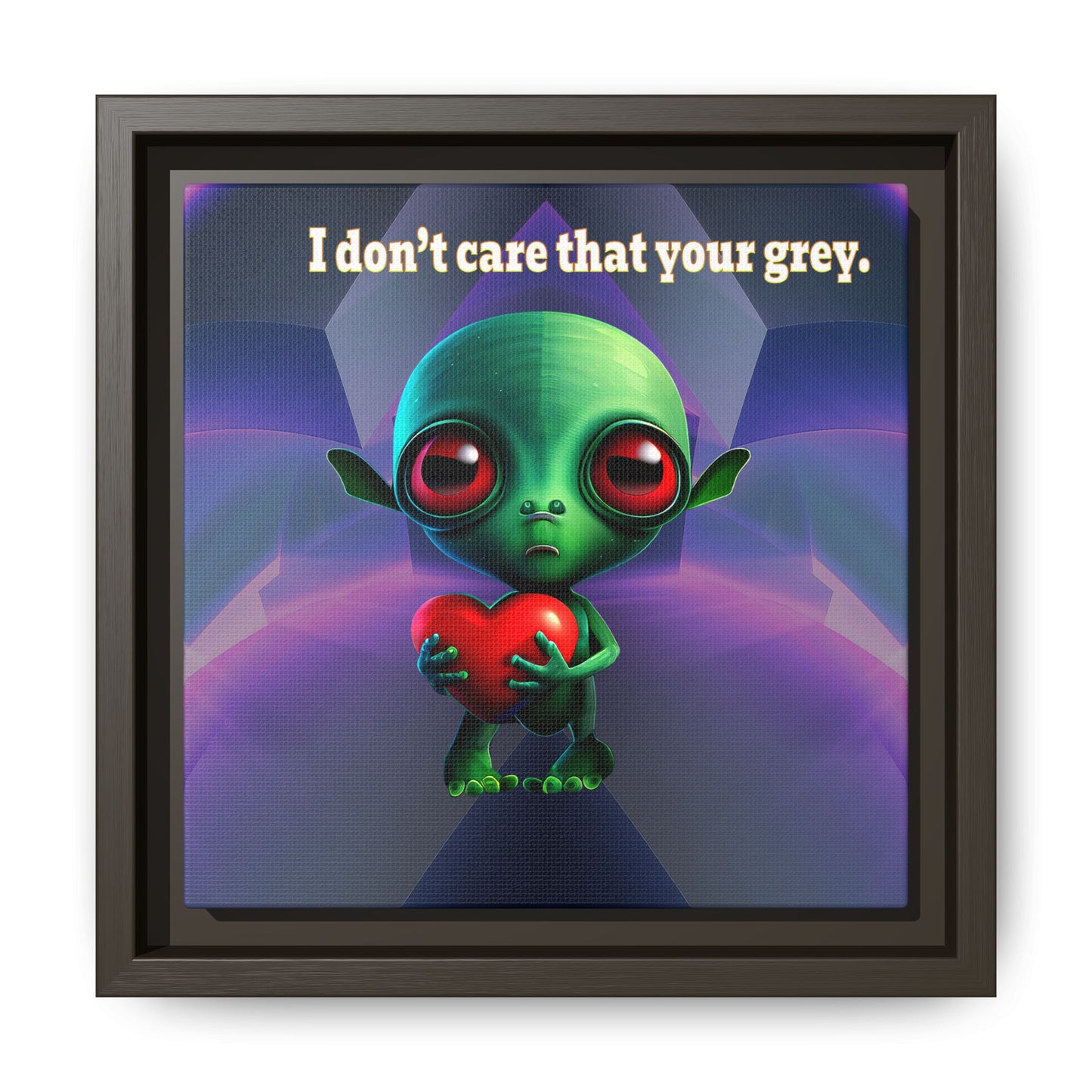 I don't care that your grey - framed canvas art (grey-pink wave)