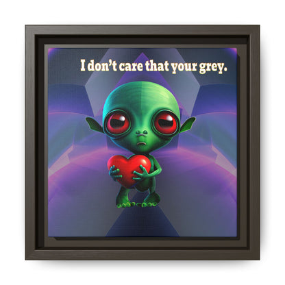 I don't care that your grey - framed canvas art (grey-pink wave)