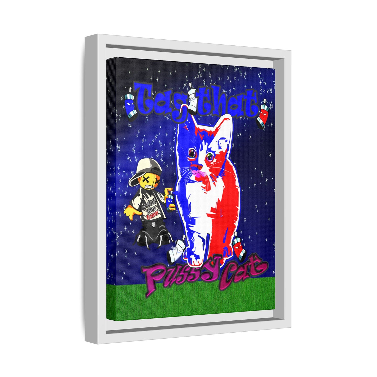 tag that - framed canvas art ('snoops' background)