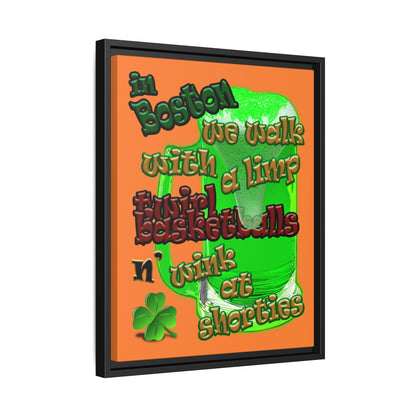 celtics logo - framed canvas art (crusta)