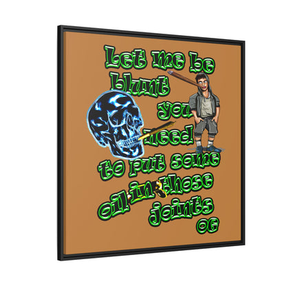 og - framed canvas art (light brown)