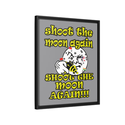 shoot the moon again - framed canvas art (grey)