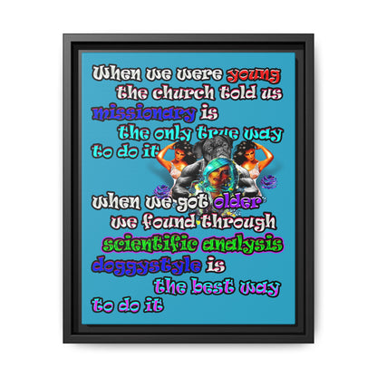 doggystyle - framed canvas art (turquoise)