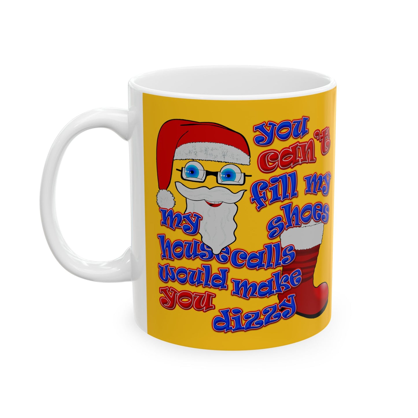 santa's shoes - White Mug (yellow)