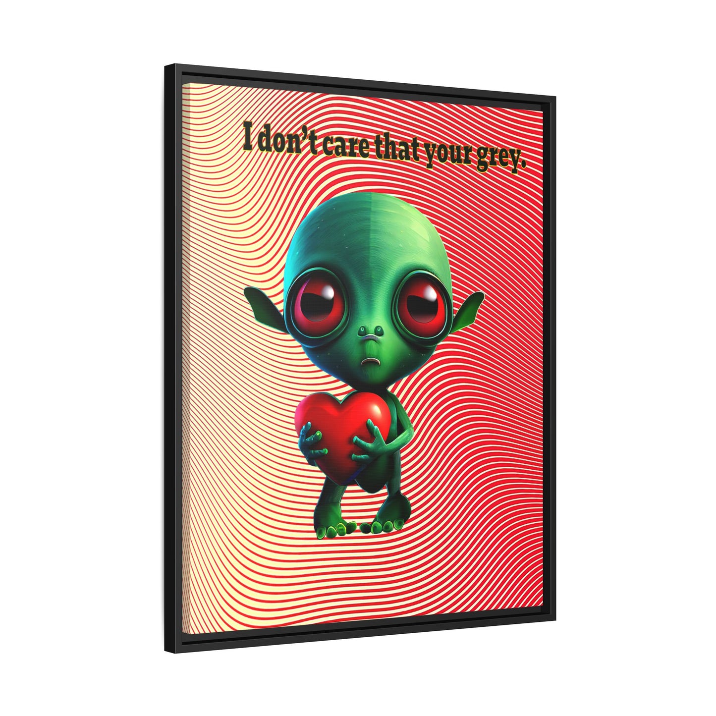 I don't care that your grey - framed canvas art (yellow-orange wave)