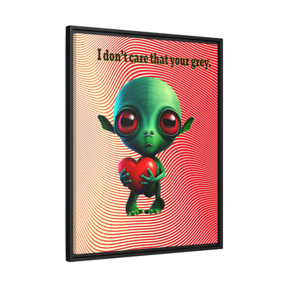 I don't care that your grey - framed canvas art (yellow-orange wave)