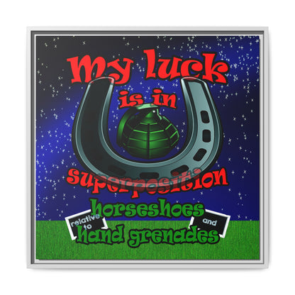 my luck - framed canvas art ('snoops' background)