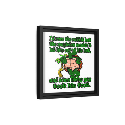 turtle race - framed canvas art (white)
