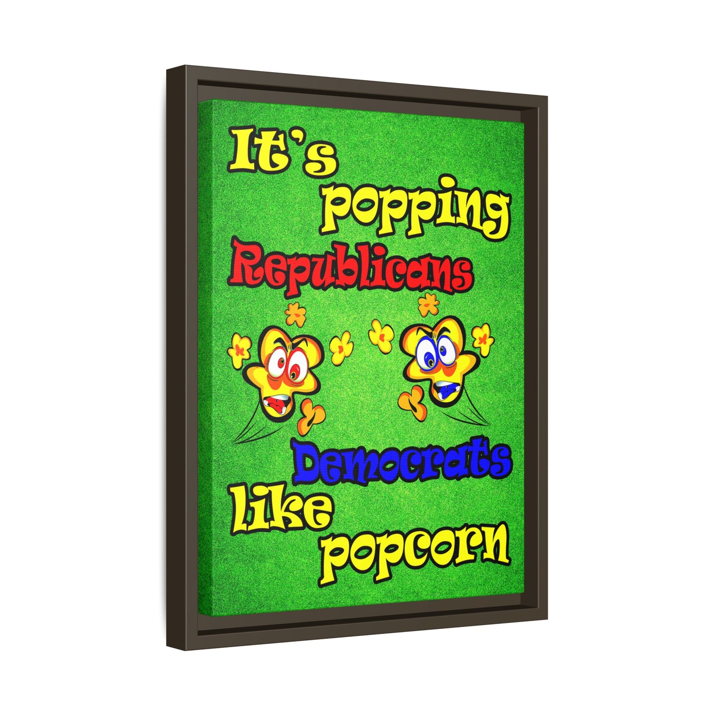 popping like popcorn - framed canvas art (green turf)