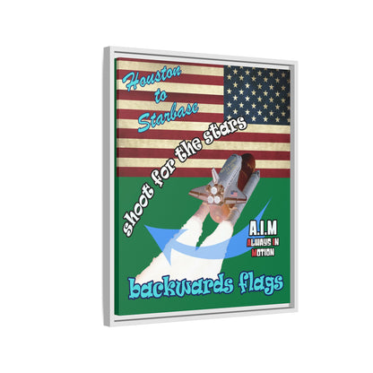 shoot for the stars - framed canvas art (dark green)