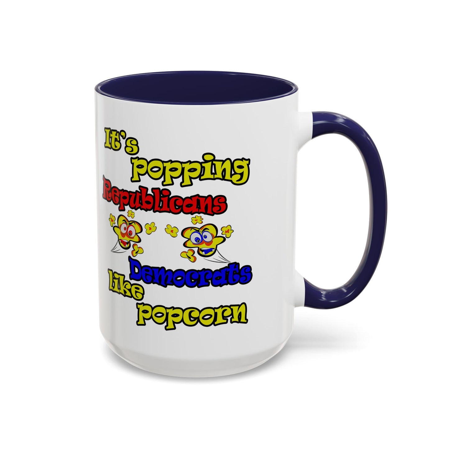 popping like popcorn - Accent Mug (white)