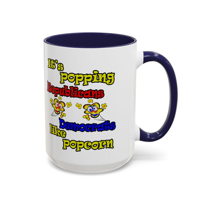 popping like popcorn - Accent Mug (white)