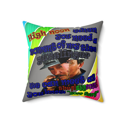 high noon - Faux Suede Square Pillow - (rainbow split)