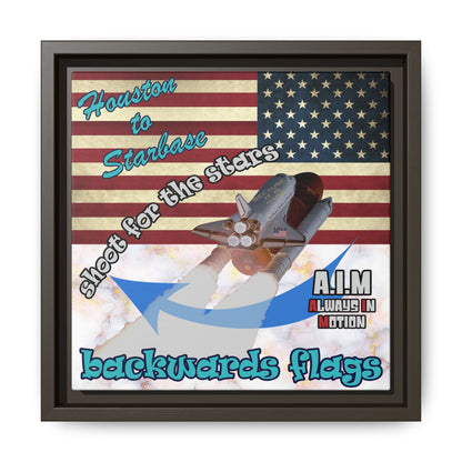 shoot for the stars - framed canvas art (white marble)