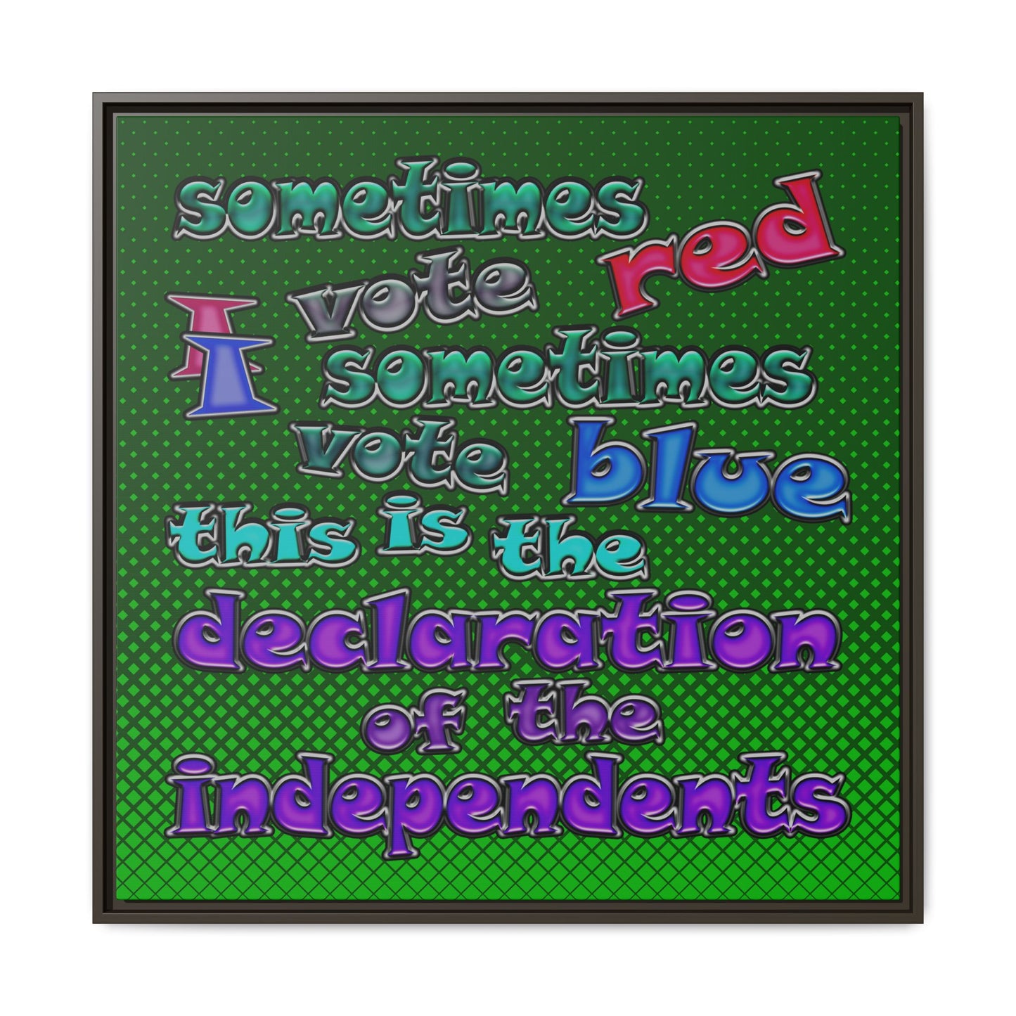 declaration of the independents - framed canvas art (logo green)