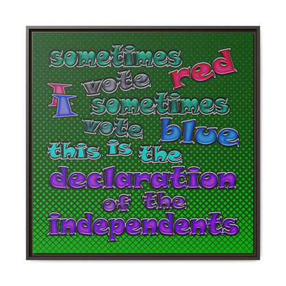 declaration of the independents - framed canvas art (logo green)