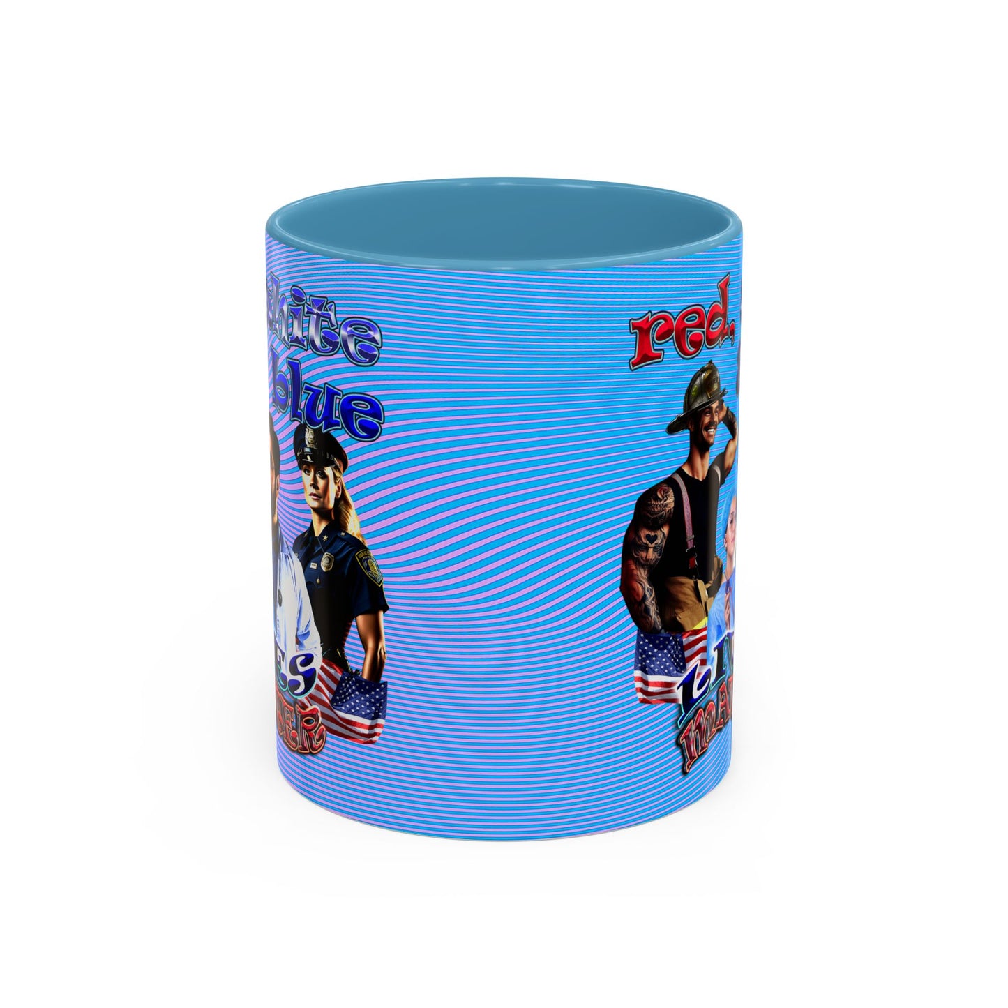 rw&b lives matter - Accent Mug (light blue-purple wave)
