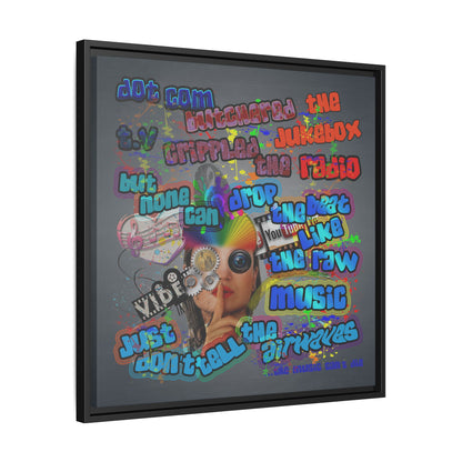 drop the beat - framed canvas art (grey-light grey)