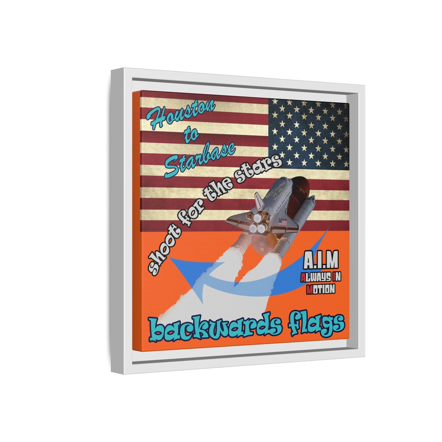 shoot for the stars - framed canvas art (orange)