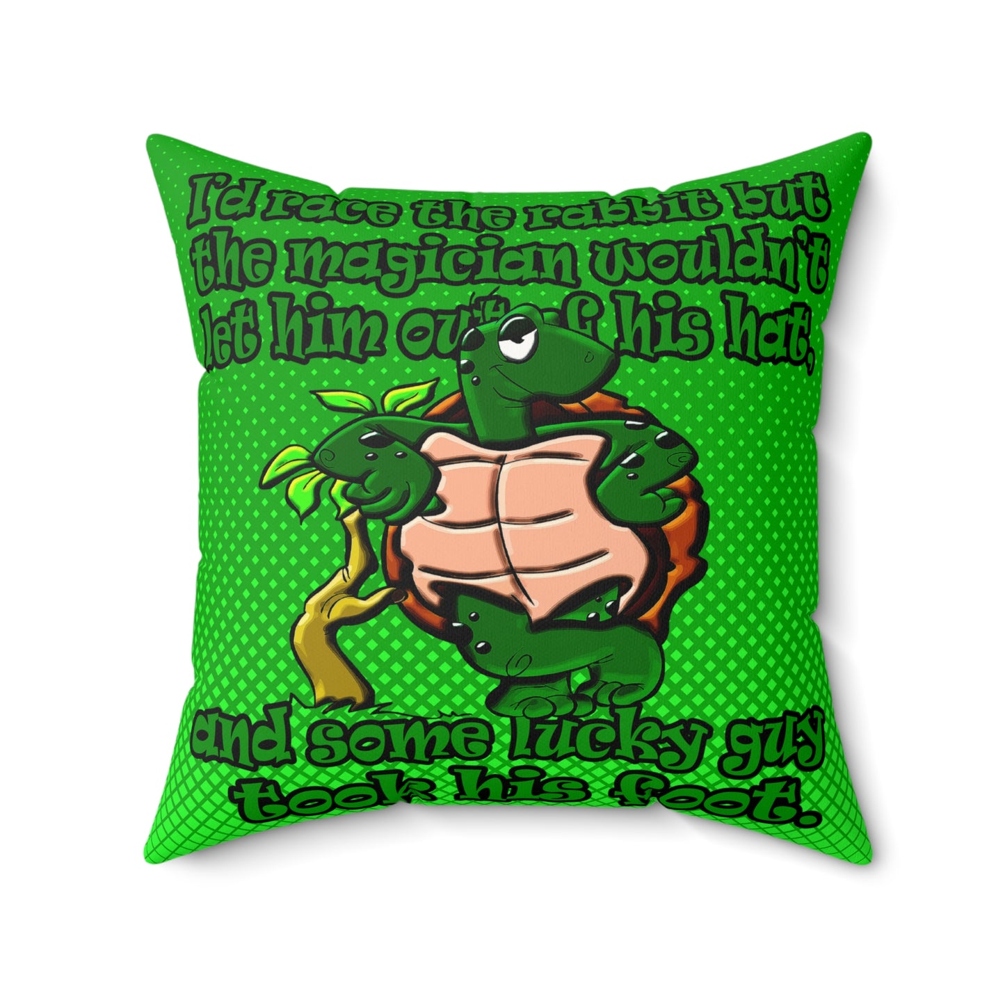 turtle race - Faux Suede Square Pillow - (logo green)