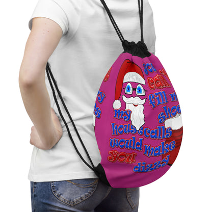 santa's shoes - Drawstring Bag (pink)