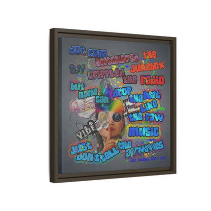 drop the beat - framed canvas art (grey-light grey)
