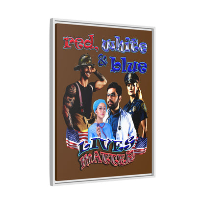 rw&b lives matter - framed canvas art (brown)