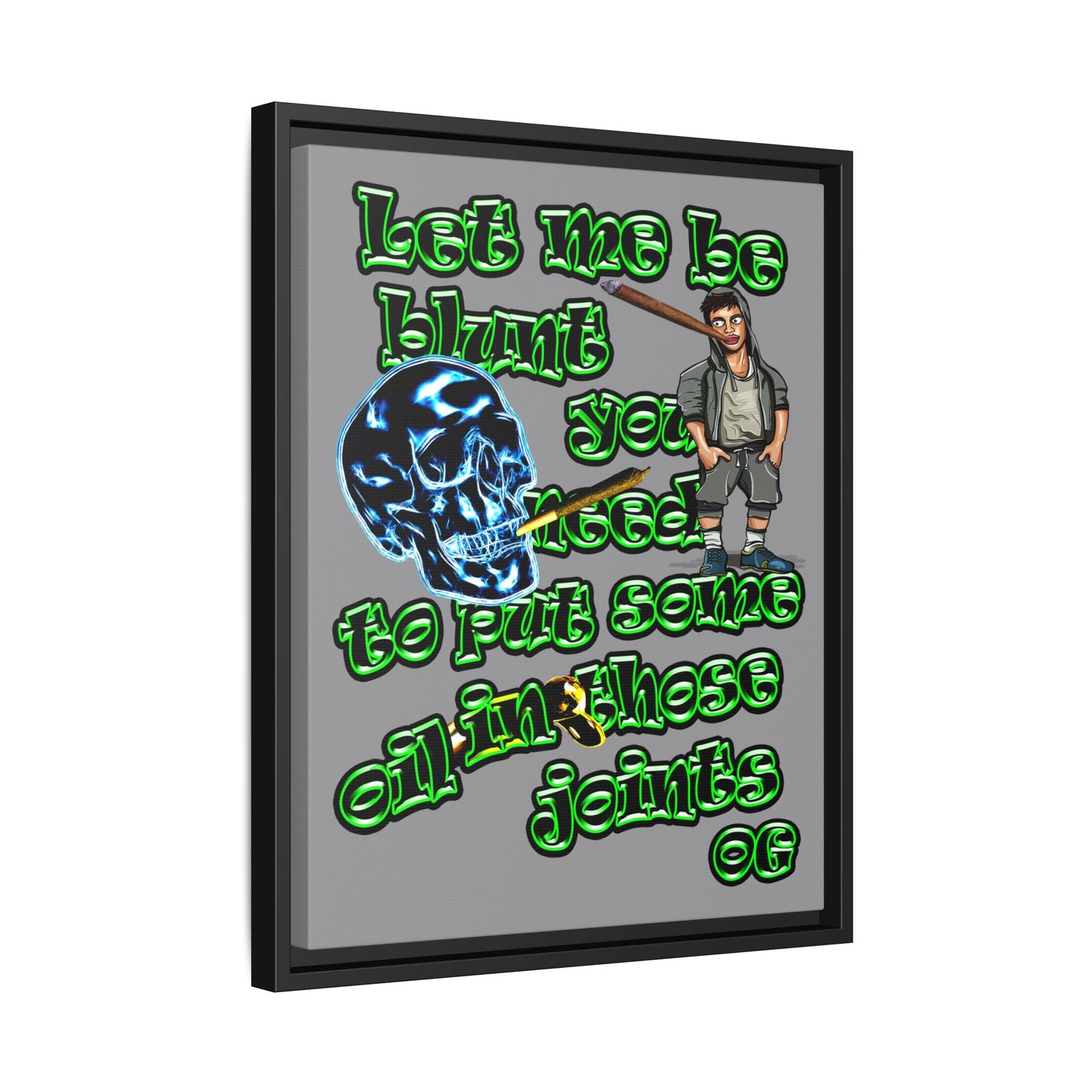 og - framed canvas art (grey)