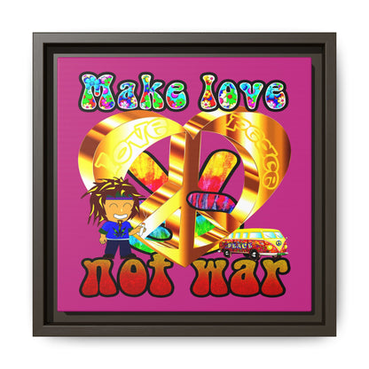 love peace - framed canvas art (pink)