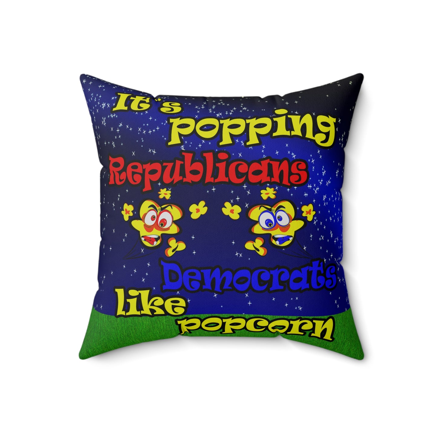 popping like popcorn - Spun Polyester Square Pillow - ('snoops' background)