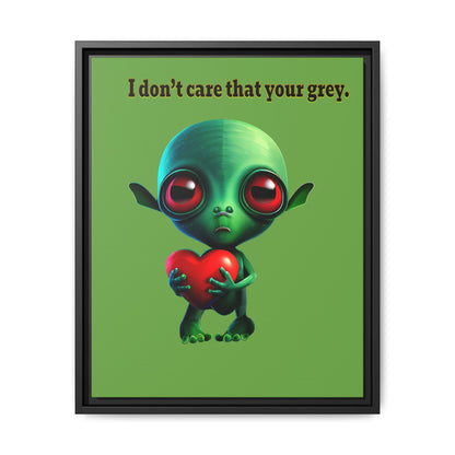 I don't care that your grey - framed canvas art (green)