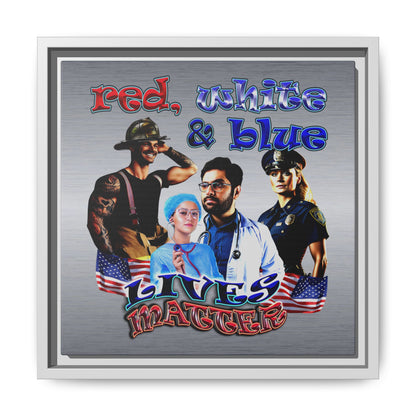 rw&b lives matter - framed canvas art (brushed nickel)