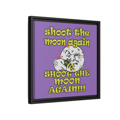 shoot the moon again - framed canvas art (light purple)
