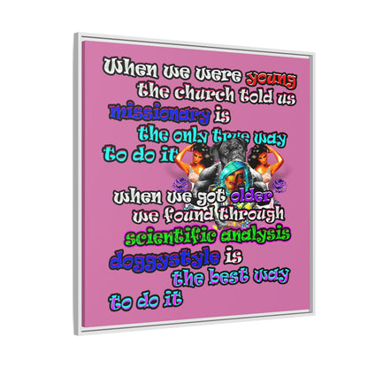 doggystyle - framed canvas art (light pink)
