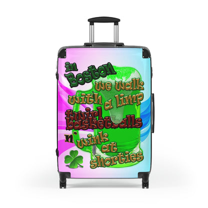 celtics logo - Suitcase (light blue-pink wave)