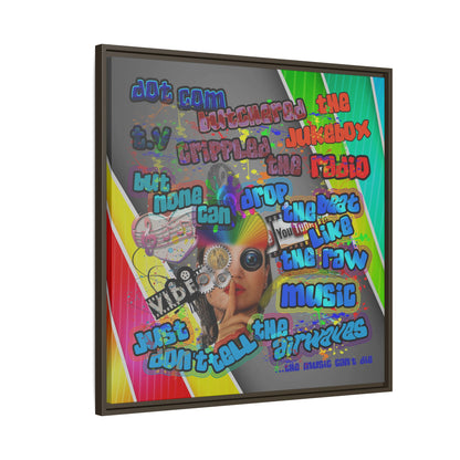 drop the beat - framed canvas art (rainbow split)
