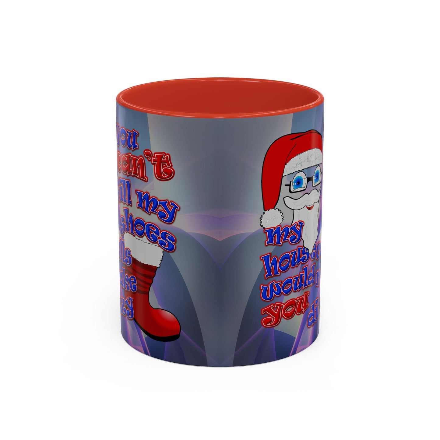 santa's shoes - Accent Mug (grey-pink wave)