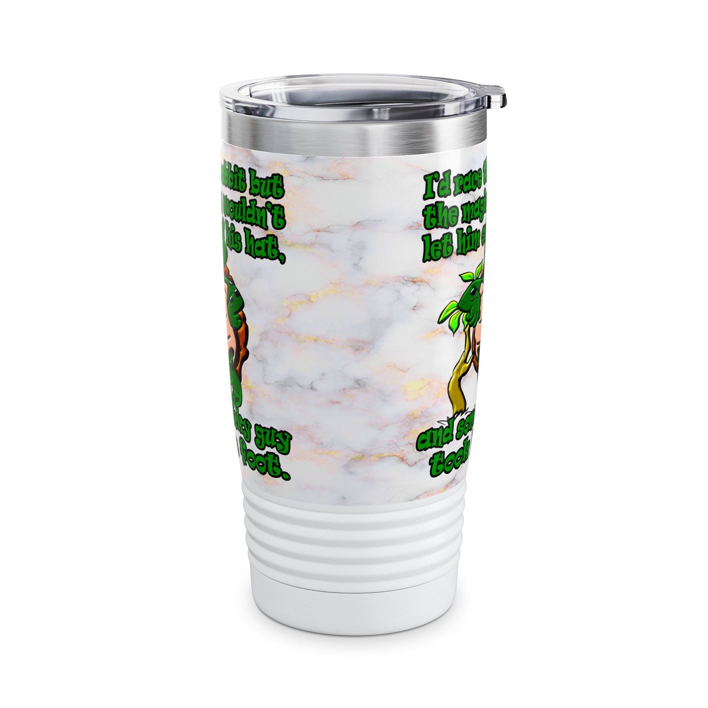 turtle race - Ringneck Tumbler, 20oz (white marble)