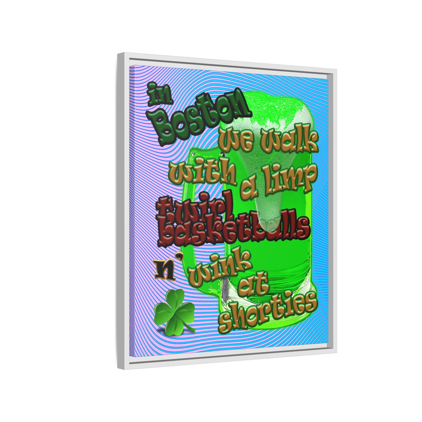 celtics logo - framed canvas art (light blue-purple wave)