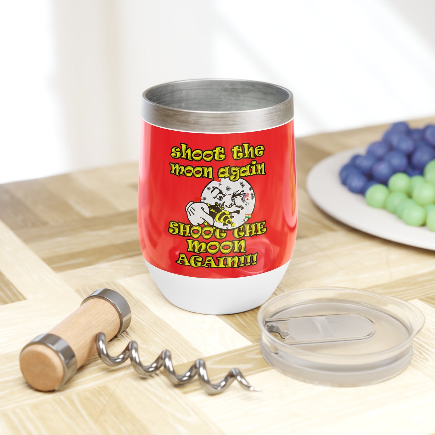 shoot the moon again - Chill Wine Tumbler (red)